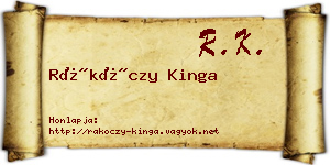 Rákóczy Kinga névjegykártya