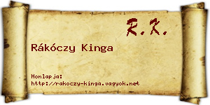 Rákóczy Kinga névjegykártya